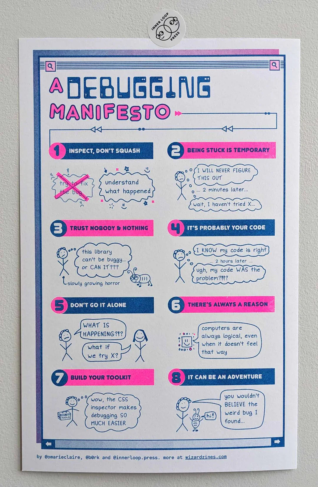 A debugging manifesto poster.